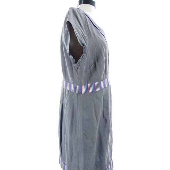Boden stunning linen dress in grays/purples sz 12 - Picture 6 of 14